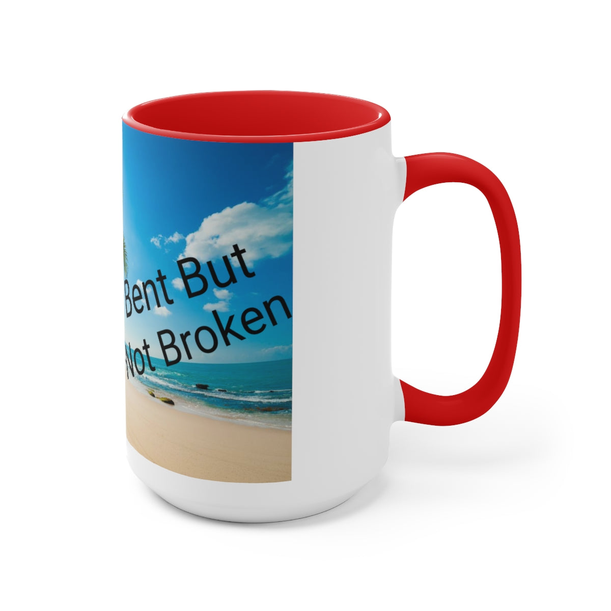 Bent But Not Broken Two-Tone Coffee Mugs, 15oz