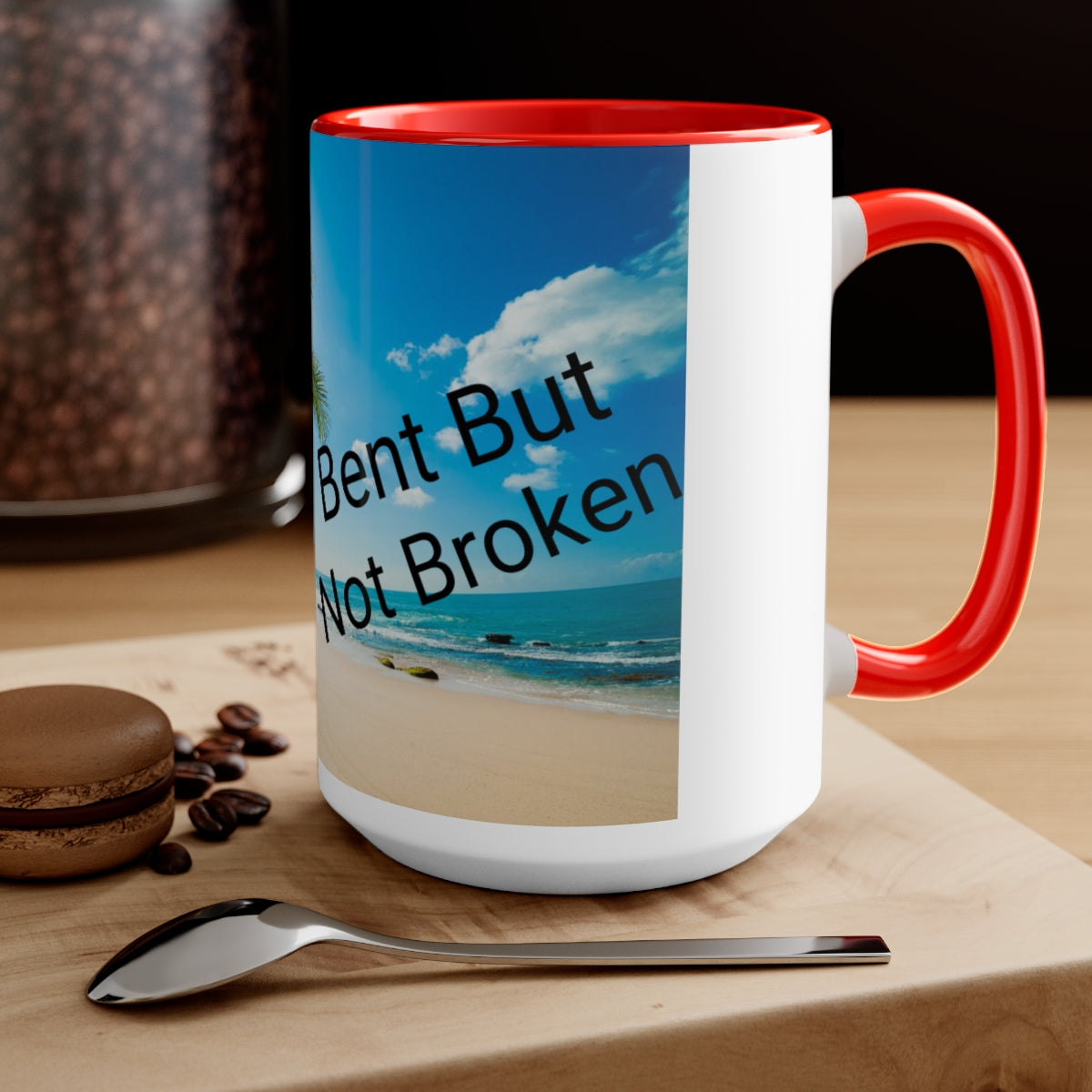 Bent But Not Broken Two-Tone Coffee Mugs, 15oz