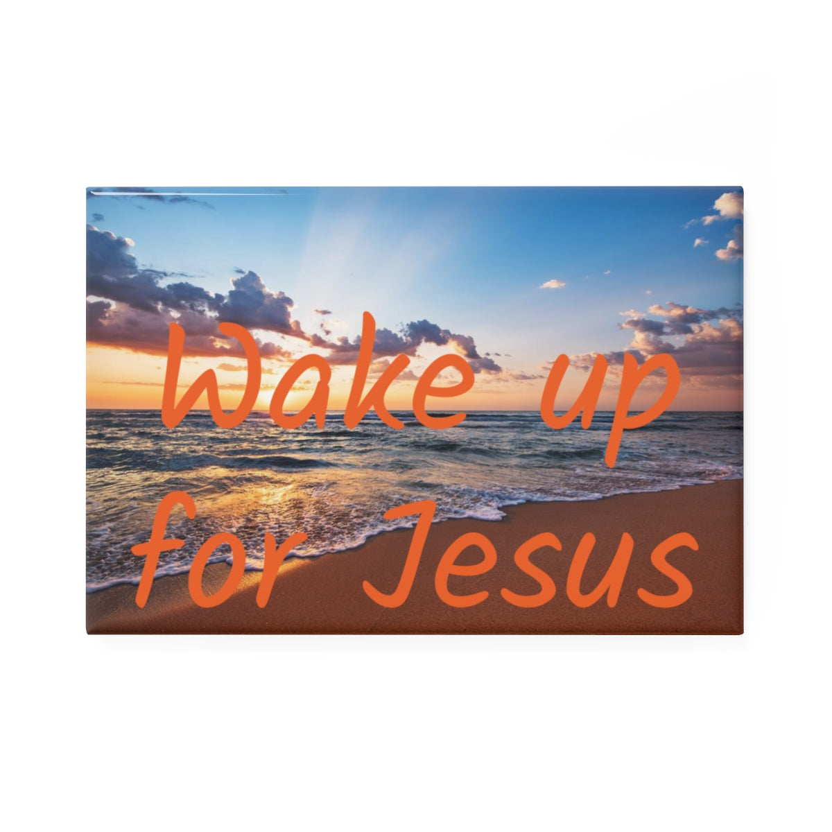 Wake up for Jesus Button Magnet, Rectangle (1 & 10 pcs)