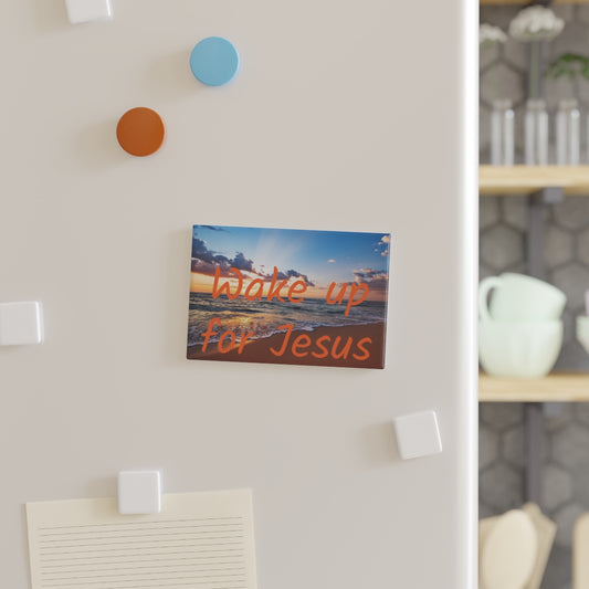 Wake up for Jesus Button Magnet, Rectangle (1 & 10 pcs)